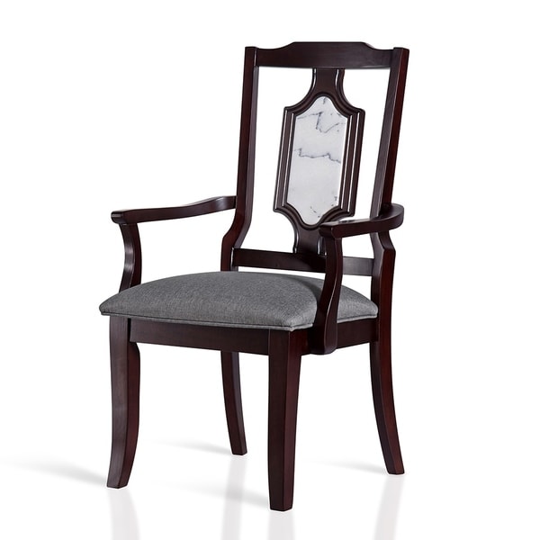 Gracewood Hollow Kikic Wood Dining Chair with White Marble Inlay
