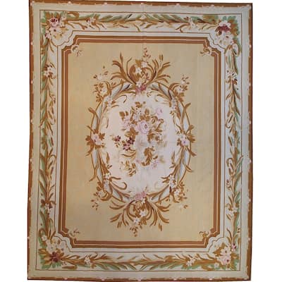 Pasargad Aubusson Hand-Woven New Zealand Wool Rug (9' 8" X 12' 1") - 10' x 12'