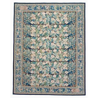 Aubusson Hand-Woven New Zealand Wool Area Rug (8' 2" X 9'10") - 8' x 10'