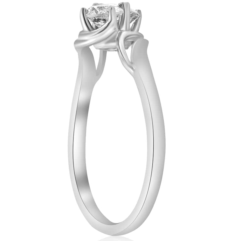 Pompeii3 14k White Gold 5/8 ct TDW Two Stone Diamond engagment Ring