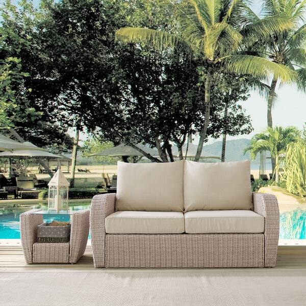 Shop St Augustine Outdoor Wicker Loveseat In Weathered White With