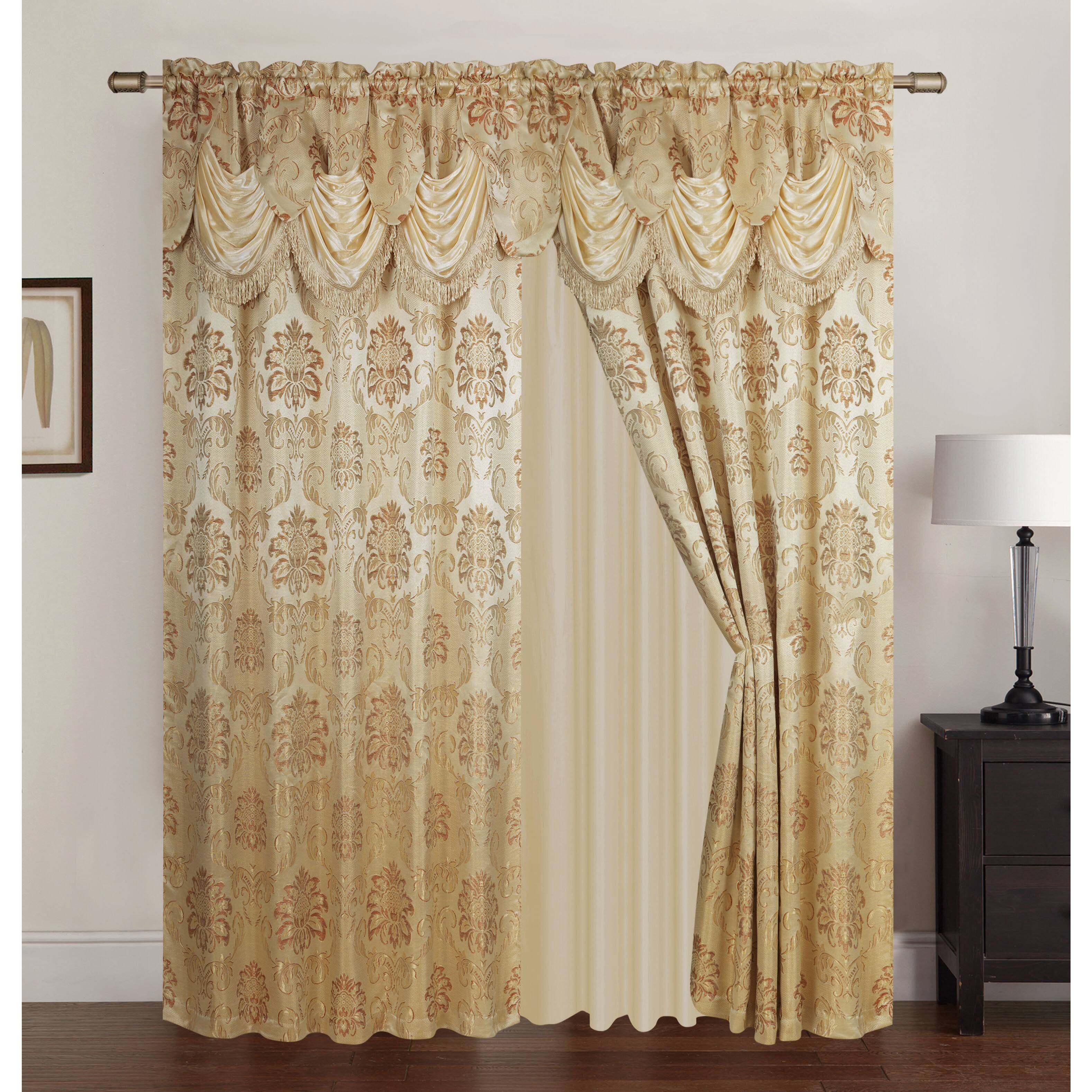 Shop Benton Jacquard 84 Inch Rod Pocket Single Curtain Panel With