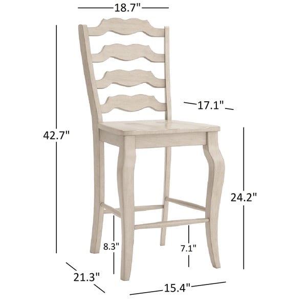 Elena Antique Grey Extendable Counter Height Dining Set - French Ladder Back by iNSPIRE Q Classic