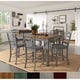 preview thumbnail 1 of 14, Elena Antique Grey Extendable Counter Height Dining Set - French Ladder Back by iNSPIRE Q Classic