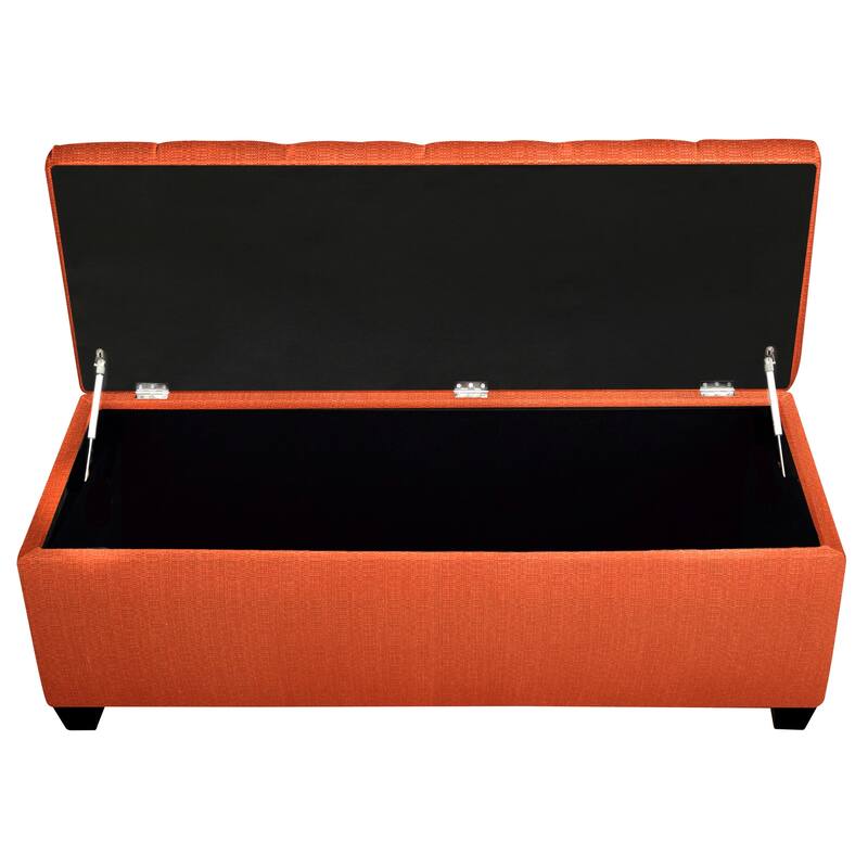 Sole Secret Diamond Tufted CAN PUMPKIN Linen Storage Bench
