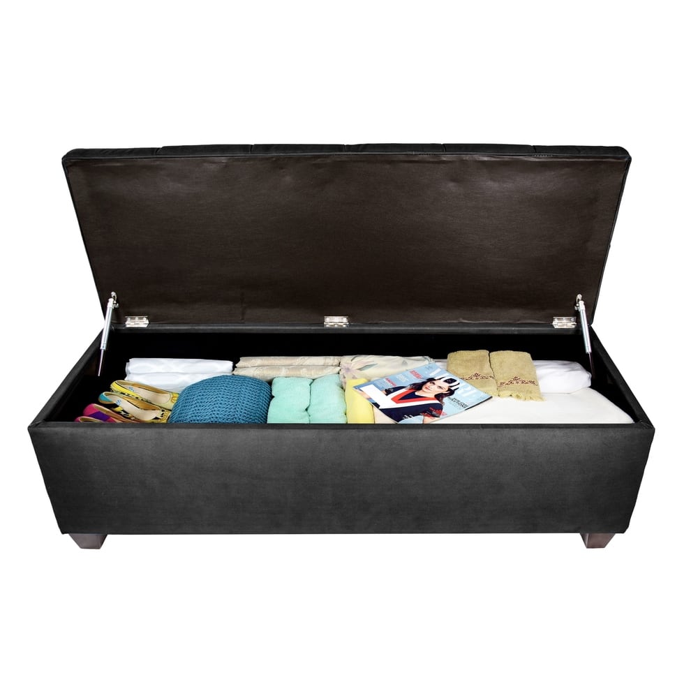 Sole Secret Diamond Tufted OBSESSION Linen Storage Bench