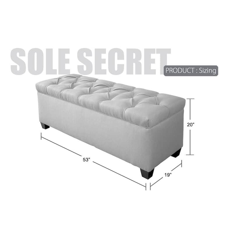 Sole Secret Diamond Tufted OBSESSION Linen Storage Bench