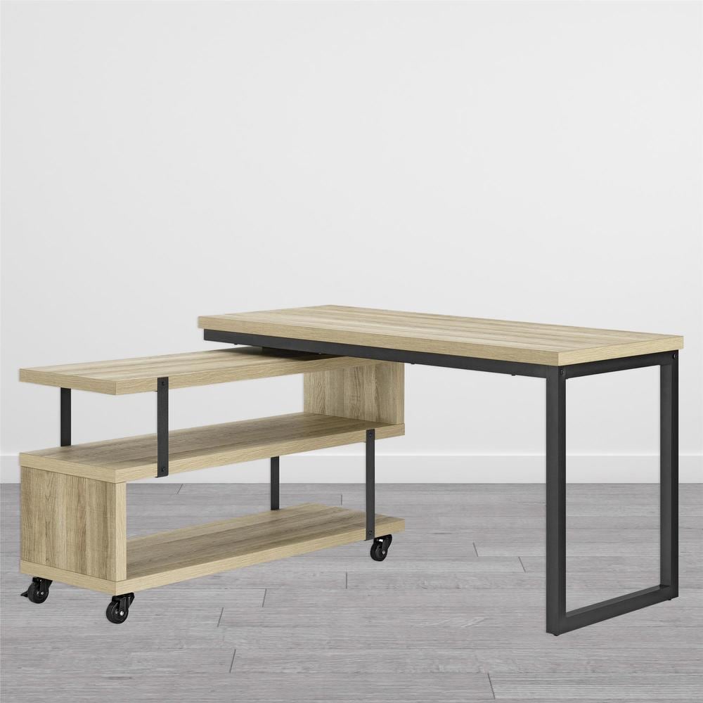 Greene Ashbridge Brown Oak L Shaped Desk with swivel chair set in W10