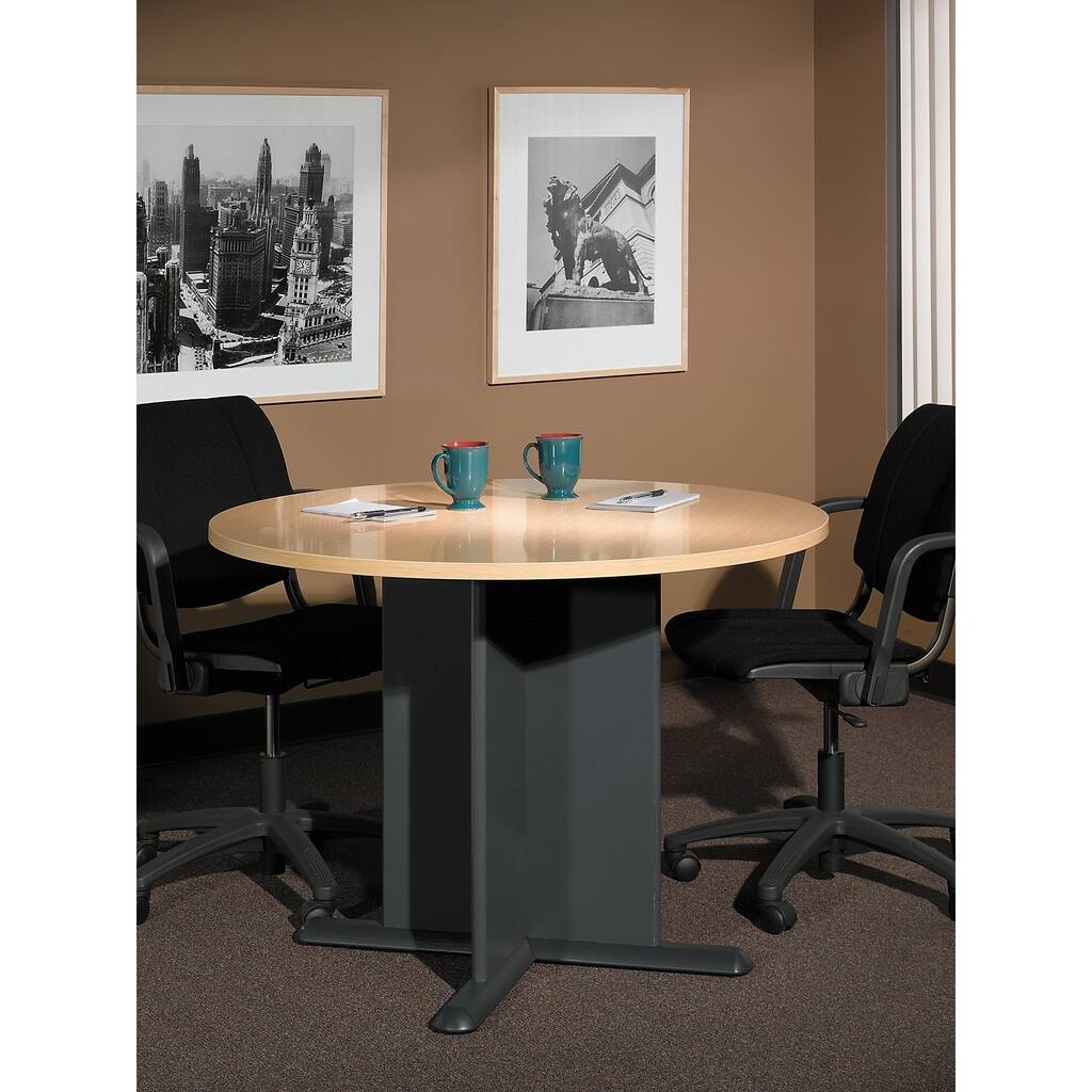 Bush Business Series A & C 42 Inch Round Conference Table in Beech