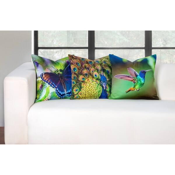 Shop Siscovers Vibrant 3 Piece Humming Bird Peacock And Butterfly