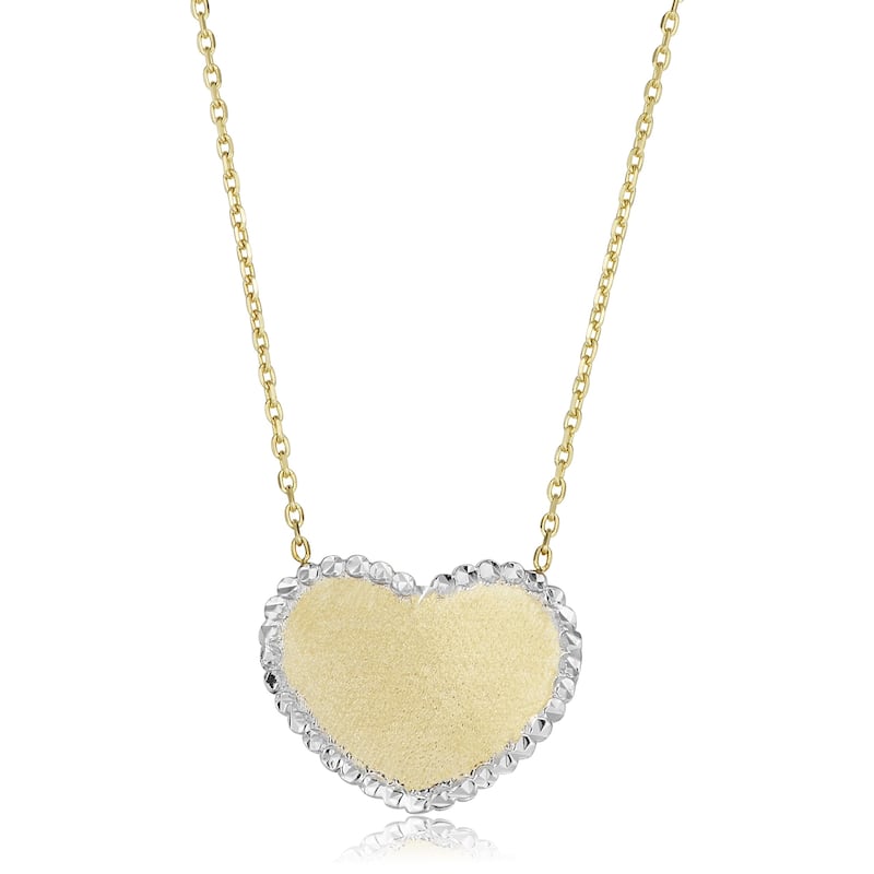 Fremada 14k Two-tone Gold Heart Necklace (18 inch)