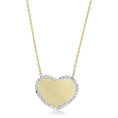 Fremada 14k Two-tone Gold Heart Necklace (18 inch)