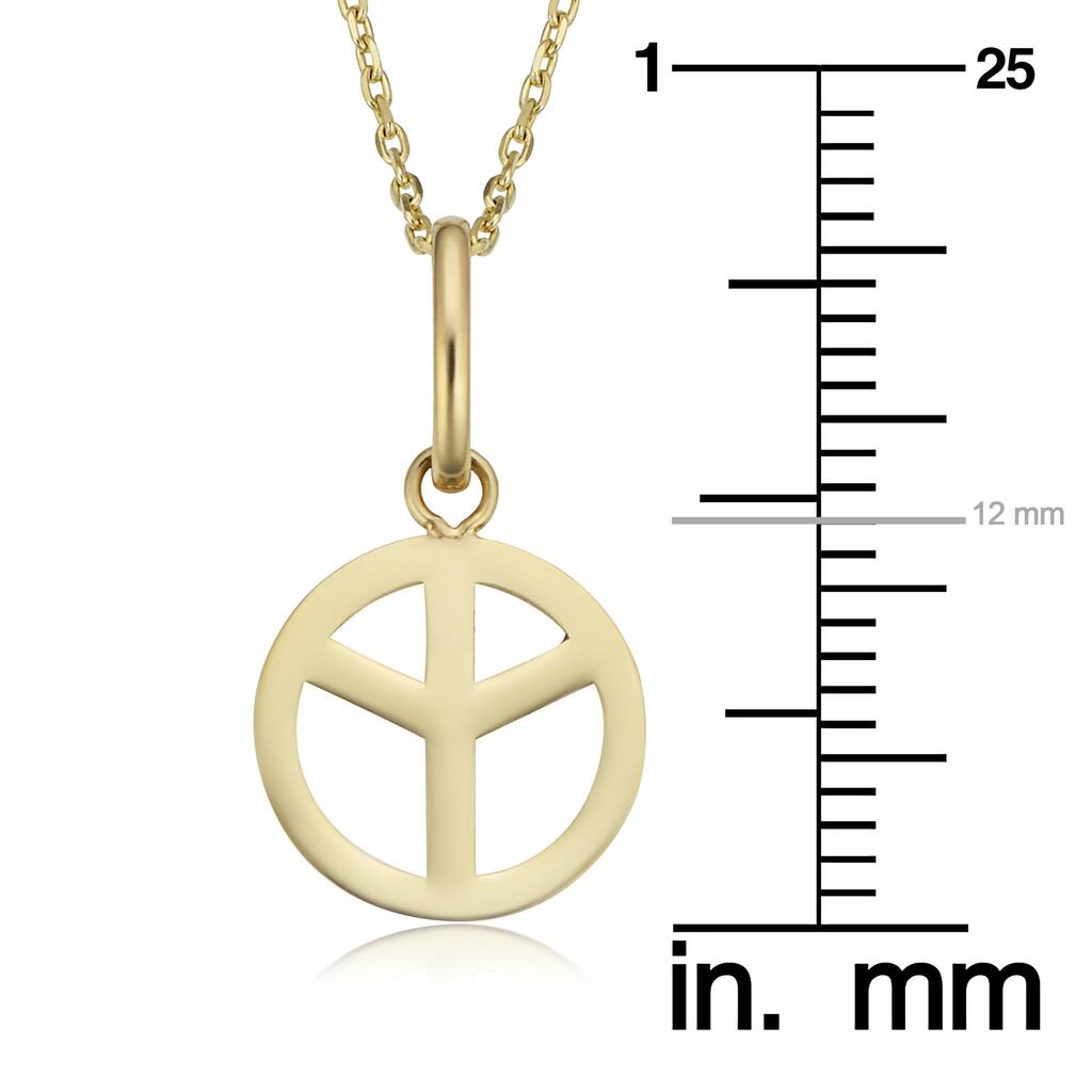 Fremada 14k Gold Peace Sign Necklace