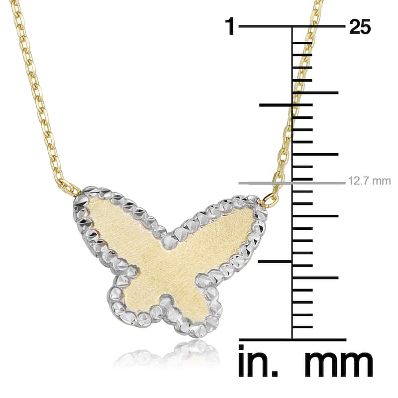 Fremada 14k Two-tone Gold Butterfly Necklace (18 inch)