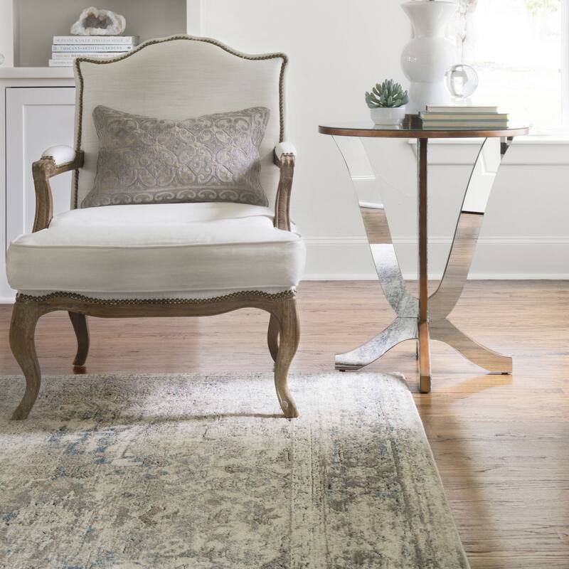 Alexander Home Carissa Distressed Taupe/Ivory Medallion Area Rug
