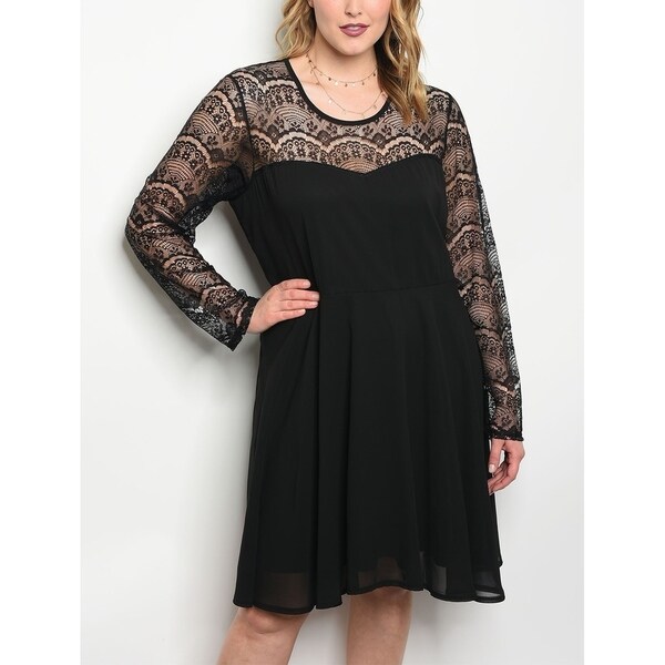 women's plus size little black dress