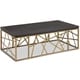 preview thumbnail 1 of 0, Sarapa Contemporary Black Shagreen and Antique Gold Coffee Table