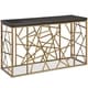 preview thumbnail 1 of 0, Sarapa Contemporary Black Shagreen and Antique Gold Entryway Table