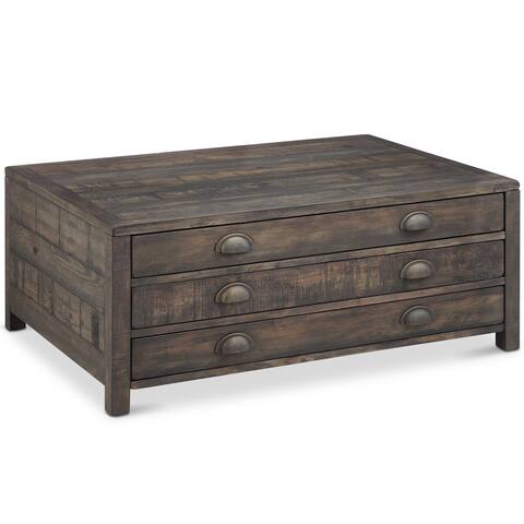 Rustic Coffee Tables Online At Our Best Living Room Vernon Rustic Weathered Bourbon Storage Coffee Table With Casters