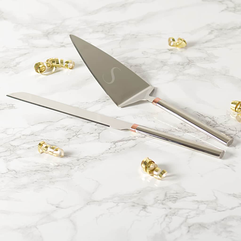 Personalized Rose Gold Cake Serving Set