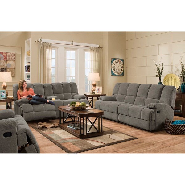 Cambridge Penn Double Reclining Sofa in Charcoal