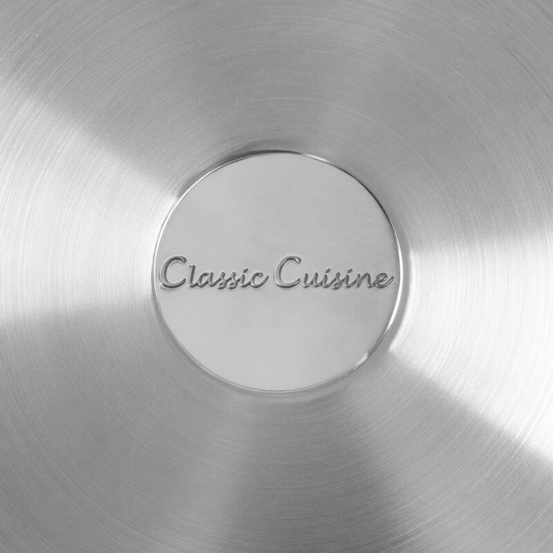 Stainless-Steel Stock Pot - 6-Quart Capacity Cookware with Glass Lid by Classic Cuisine