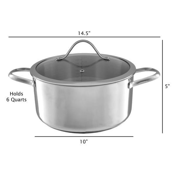 Classic Cuisine 6 Quart Stainless Steel Stock Pot