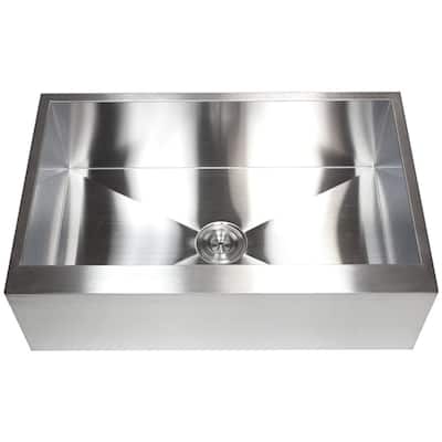 36-inch Stainless Steel 16 Gauge Farmhouse Single Bowl Flat Apron Kitchen Sink