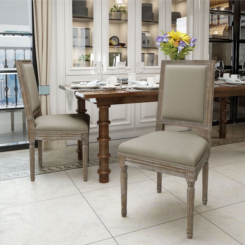 Ledger Traditional Fabric Dining Chair (Set of 2) by Christopher Knight Home - Wheat