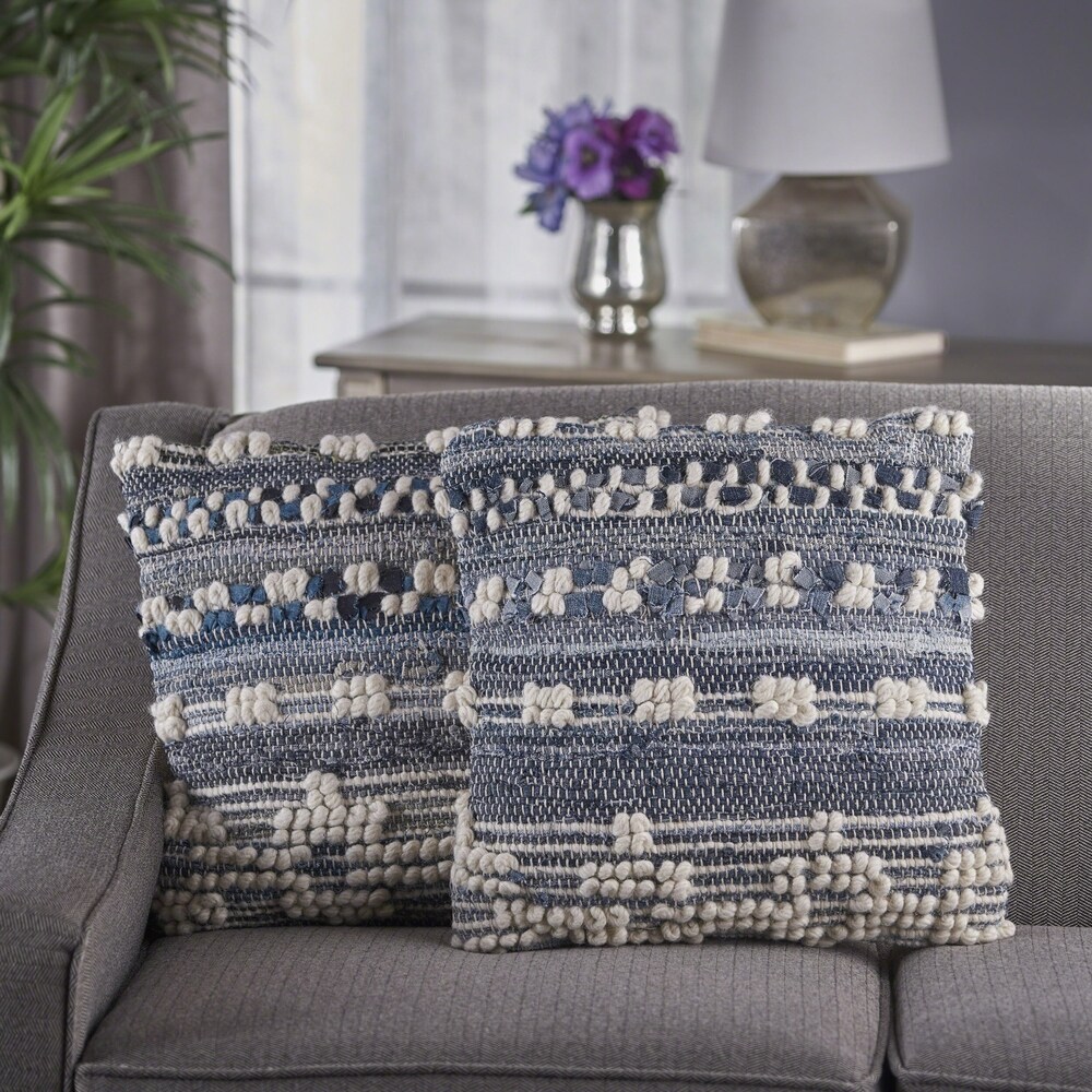 The Urban Port 17 x 17 Inch Square Cotton Accent Throw Pillows