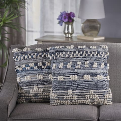Clara Handcrafted Boho Denim and Fabric Pillows (Set of 2) by Christopher Knight Home