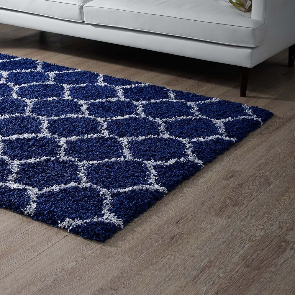 Rubber Backed Area Rug, 39 x 58 inch, Trellis Grey, Non Slip, Kitchen Rugs  and Mats