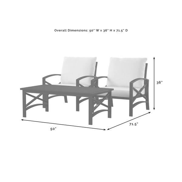 Crosley kaplan 3 pc outdoor seating set with mist cushion - two outdoor ...