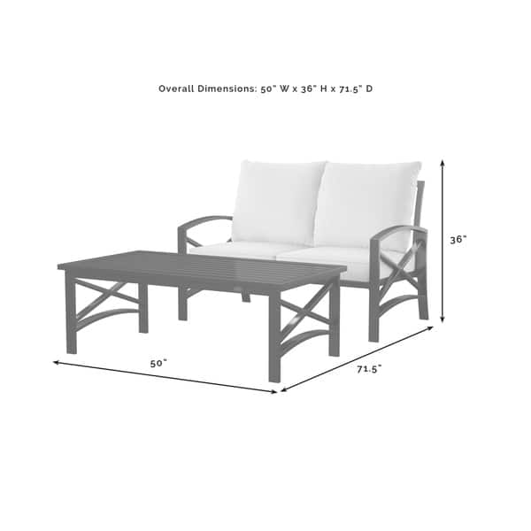 kaplan 2 pc outdoor seating set with mist cushion - loveseat, coffee ...