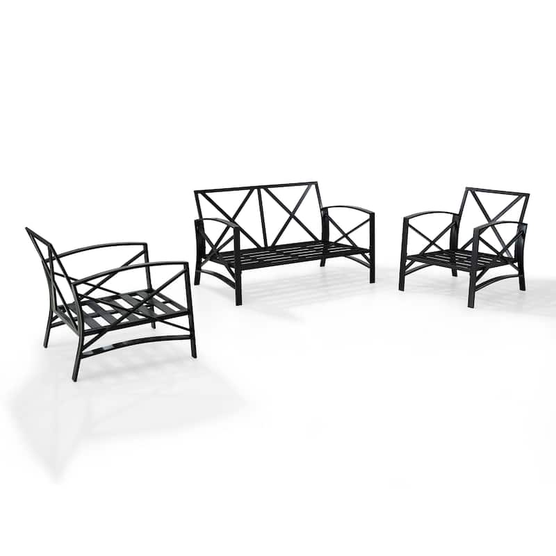 Crosley Kaplan 3 Piece Outdoor Seating Set - 137"W x 35.5"H x 65"D