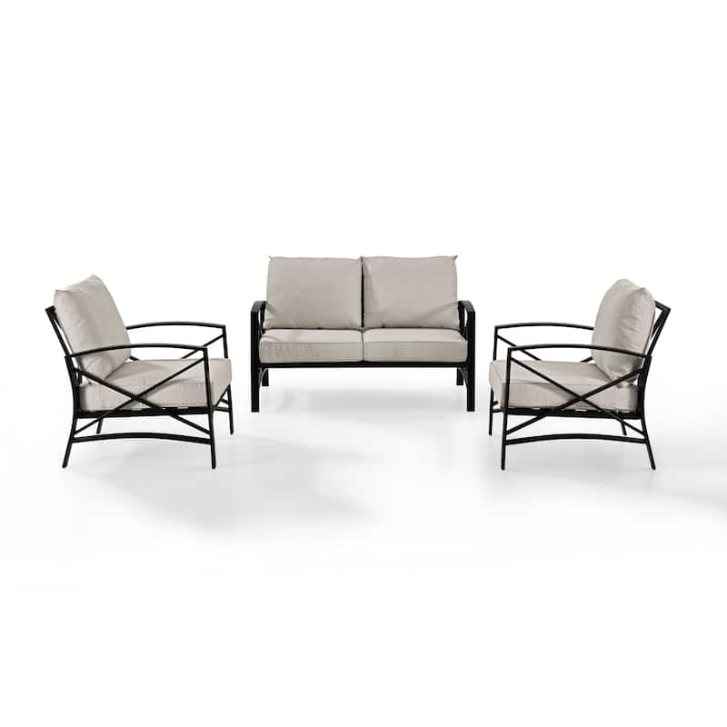 Crosley Kaplan 3 Piece Outdoor Seating Set - 137"W x 35.5"H x 65"D