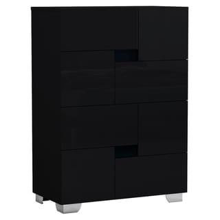 Overstock Aria Contemporary 4 Drawer Wood Dresser Chest (Black)