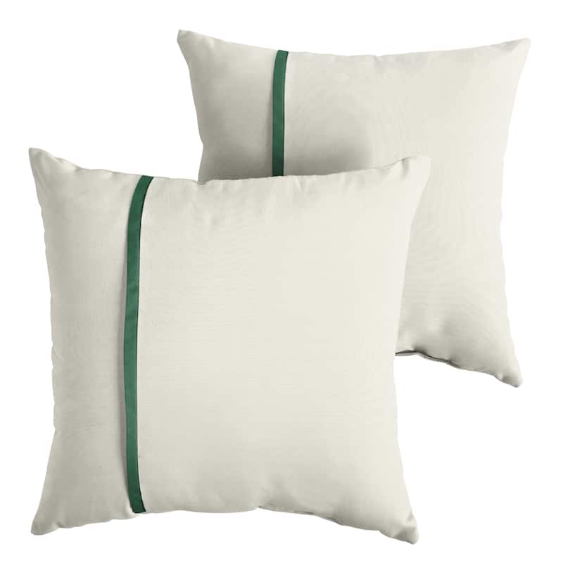 Sunbrella Canvas Natural and Canvas Forest Green Indoor/ Outdoor Pillows, Set of 2