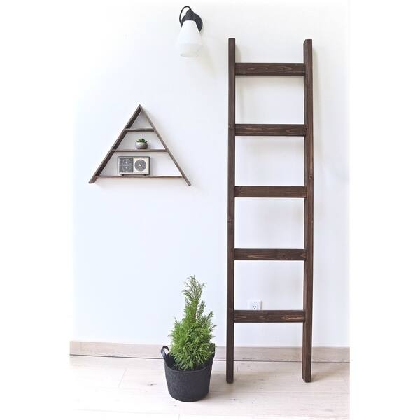 Shop 6ft Decorative Blanket Ladder Freestanding Wood Display On