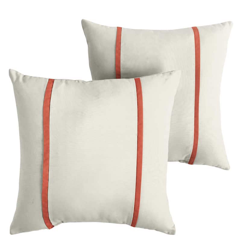Sunbrella Canvas Natural / Canvas Melon Indoor/ Outdoor Pillows, Set of 2