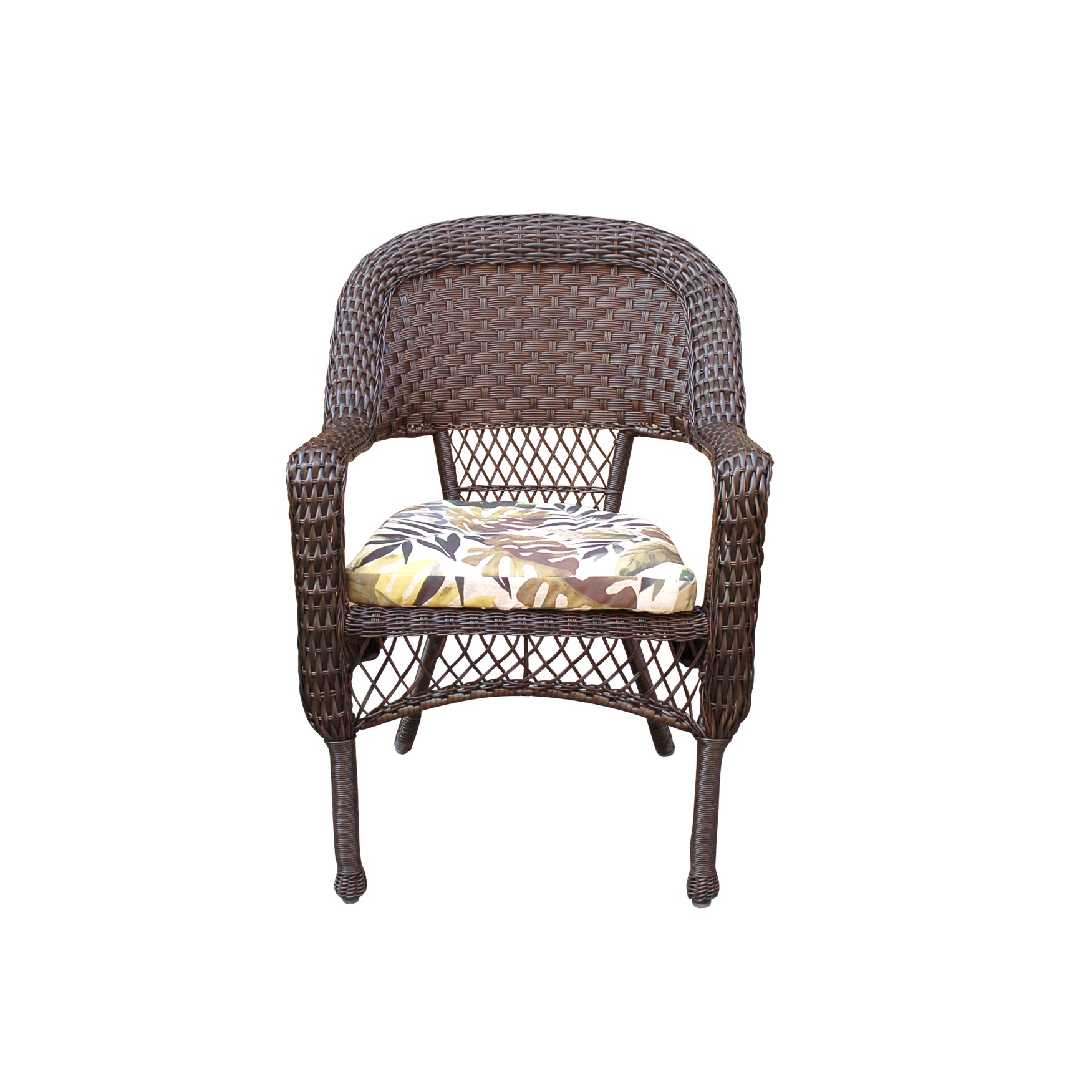 Resin Wicker Dining Chair With 2in Seat Cushion ...