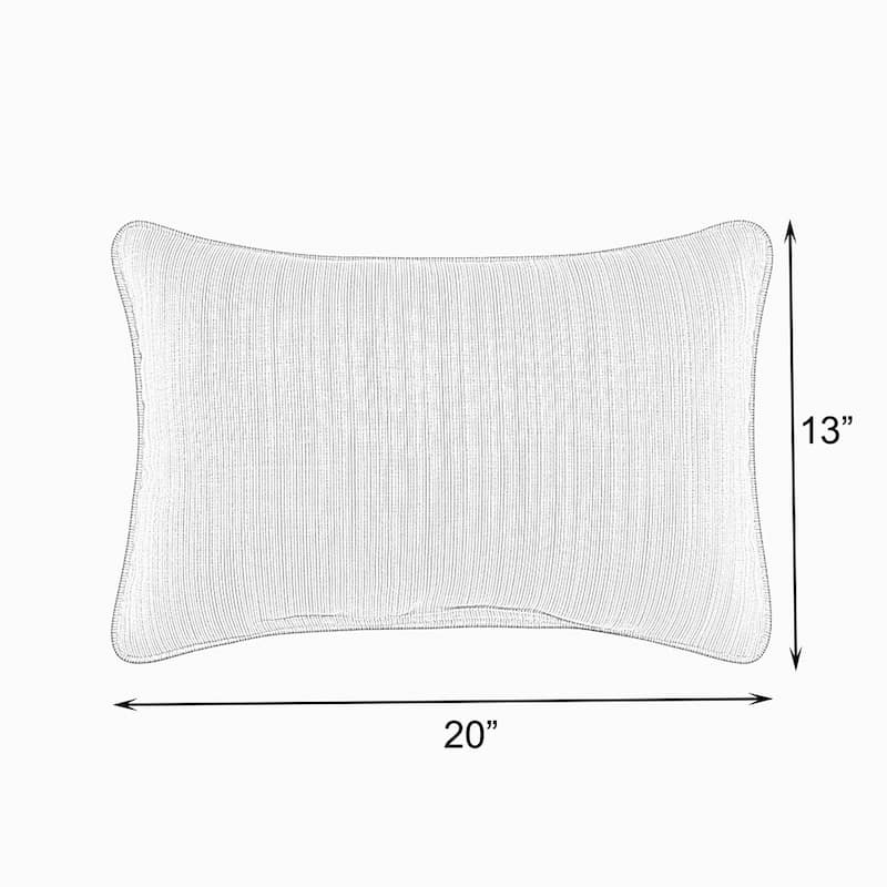 Humble + Haute Sunbrella Canvas Natural and Canvas Navy Double Small Flange Indoor/ Outdoor Pillows, Set of 2