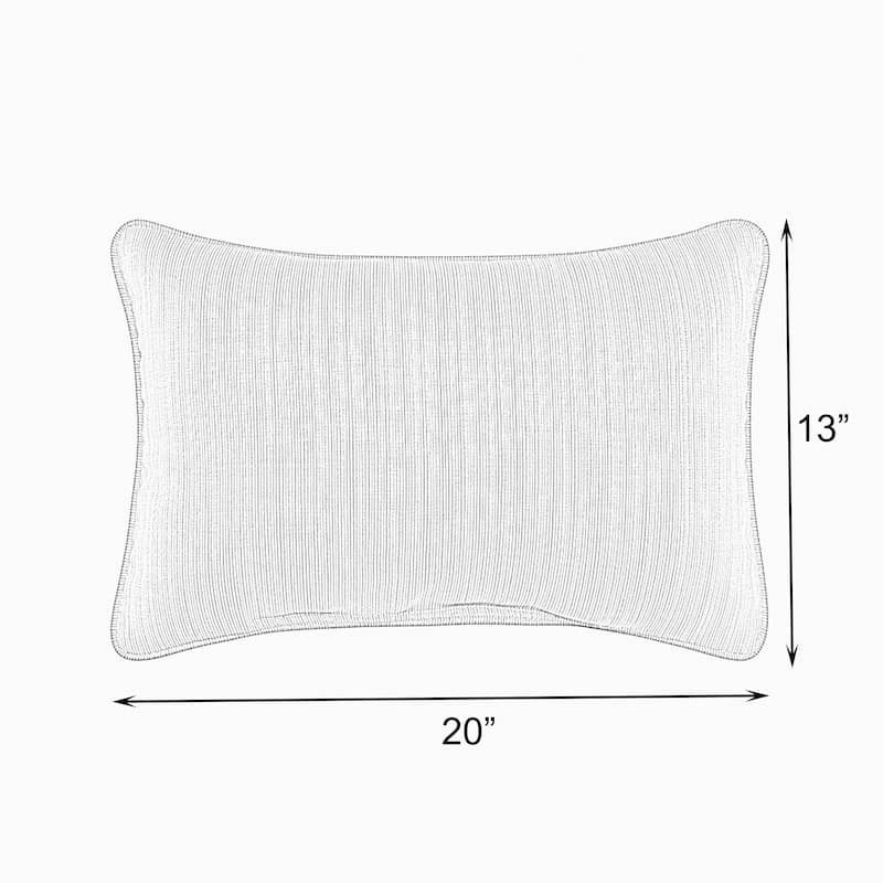 Humble + Haute Sunbrella Canvas Natural and Canvas Spa Double Small Flange Indoor/ Outdoor Pillows, Set of 2