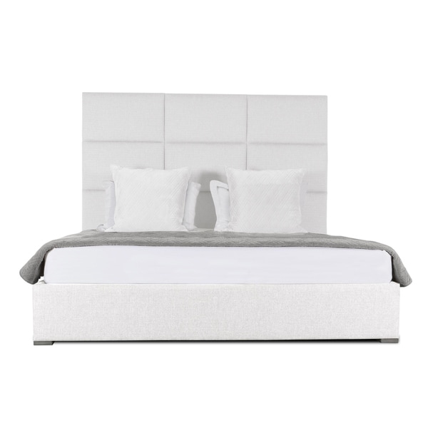 Audrey Square Tufted Mid Height California King Size Bed White Audrey Square Tufted Mid Height California King Size Bed White