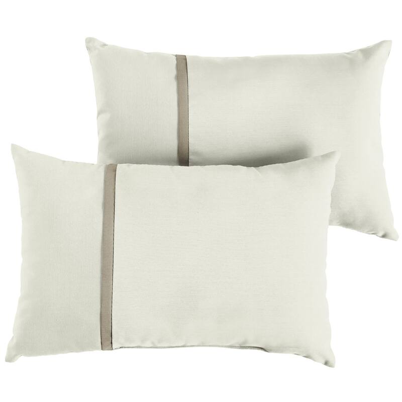 Humble + Haute Sunbrella Canvas Natural and Canvas Taupe Single Small Flange Indoor/ Outdoor Pillows, Set of 2