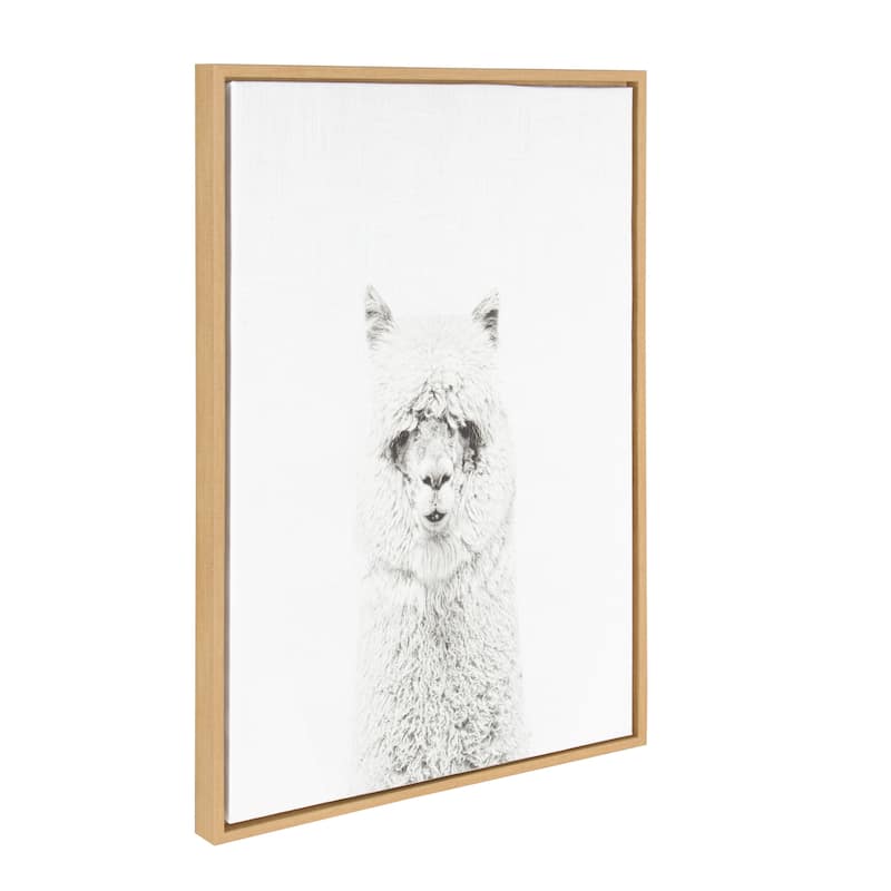 Sylvie Hairy Animal Framed Canvas Wall Art, Natural 23 x 33