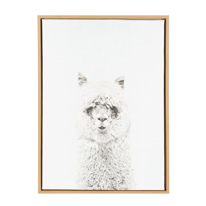 Sylvie Hairy Animal Framed Canvas Wall Art, Natural 23 x 33