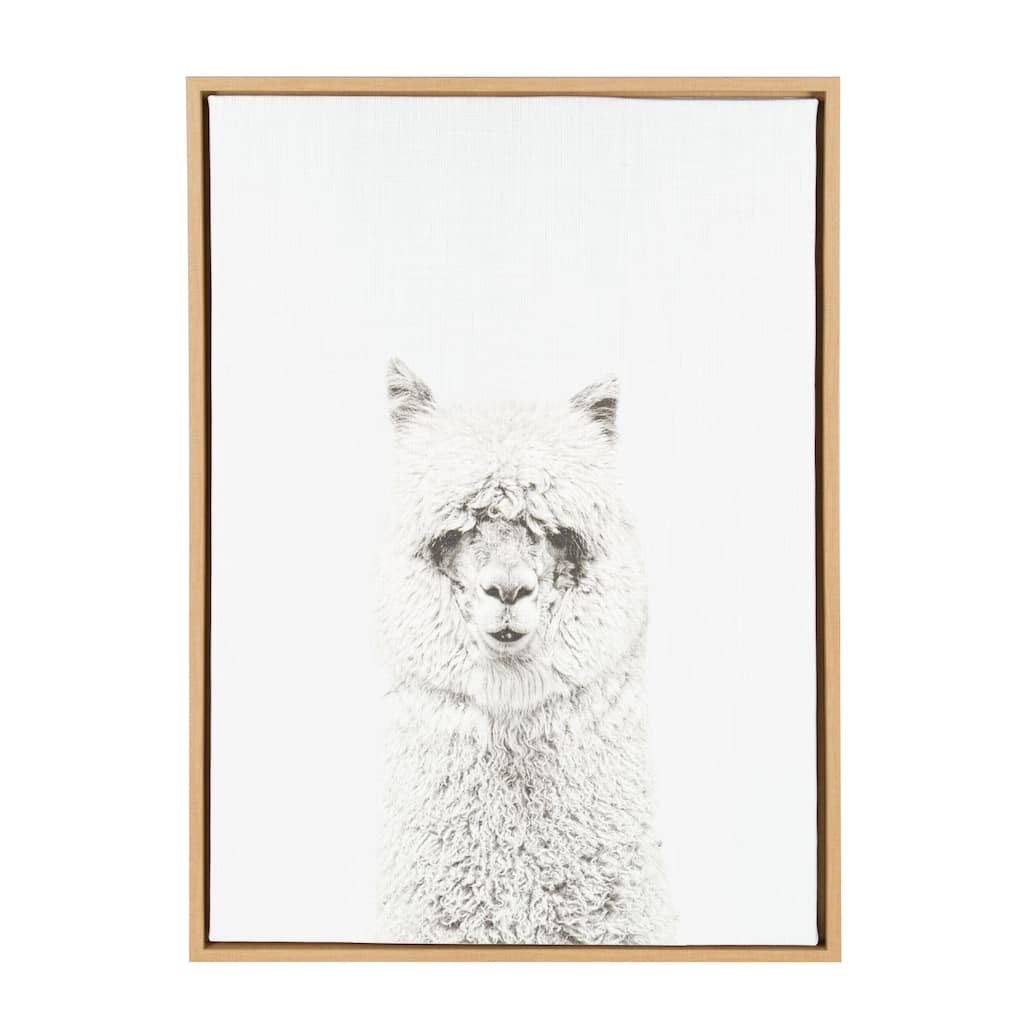 Sylvie Hairy Animal Framed Canvas Wall Art, Natural 23 x 33