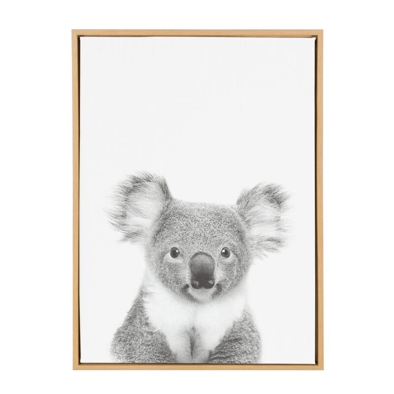 Sylvie Koala II Framed Canvas Wall Art, Natural 23 x 33