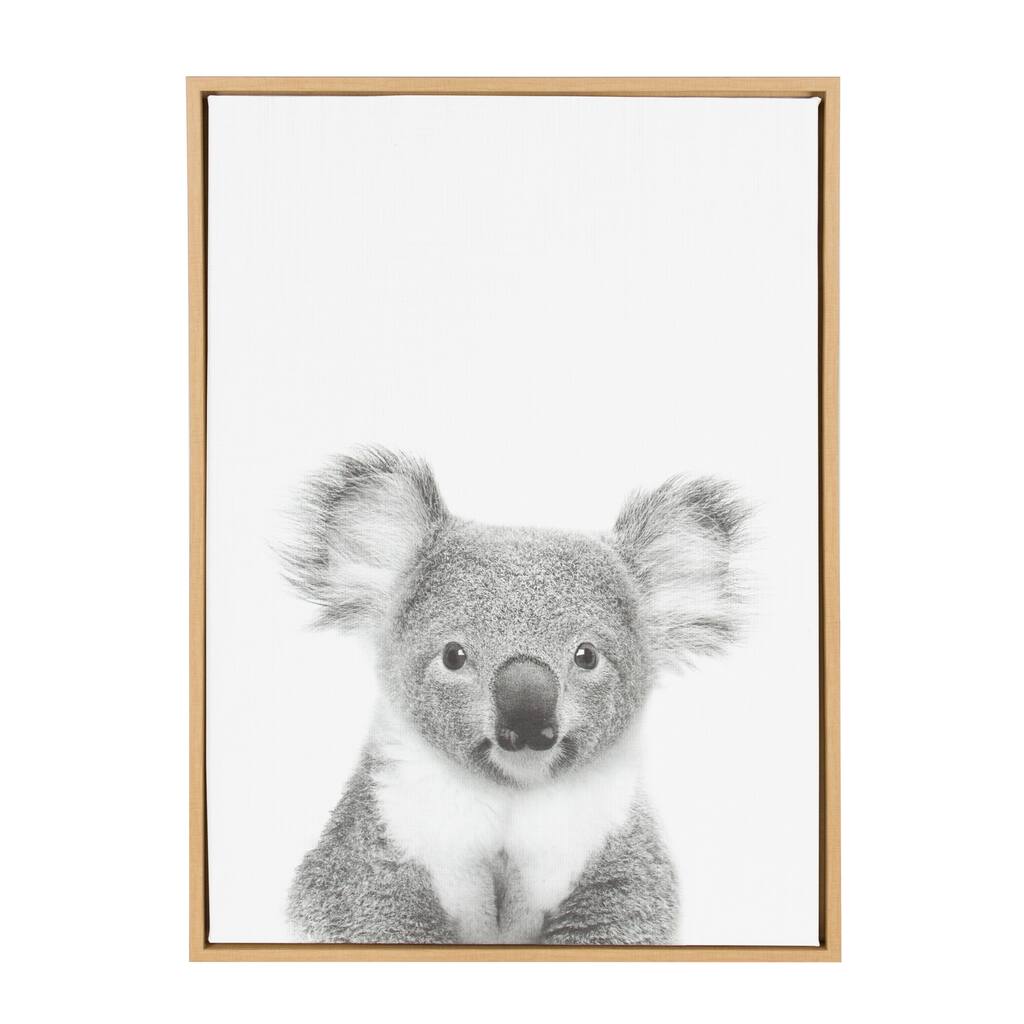Sylvie Koala II Framed Canvas Wall Art, Natural 23 x 33